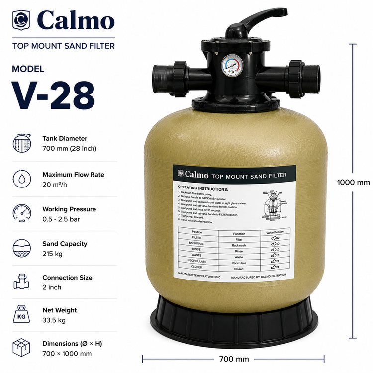 فیلتر شنی استخر کالمو مدل V-28