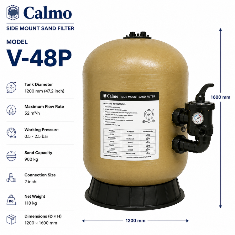 فیلتر شنی استخر کالمو مدل V-48P