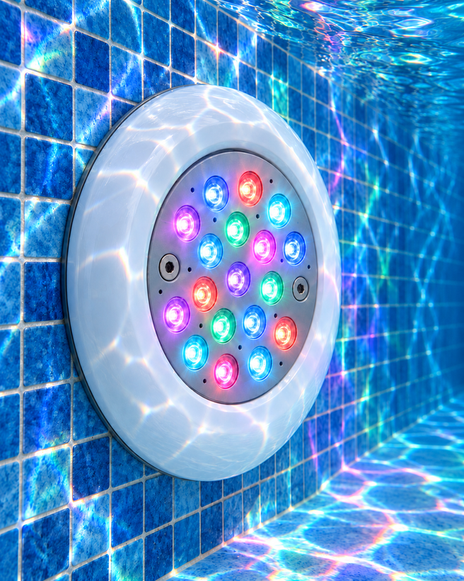 چراغ روکار استخری LED RGB فول کالر 54 وات